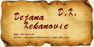 Dejana Kekanović vizit kartica